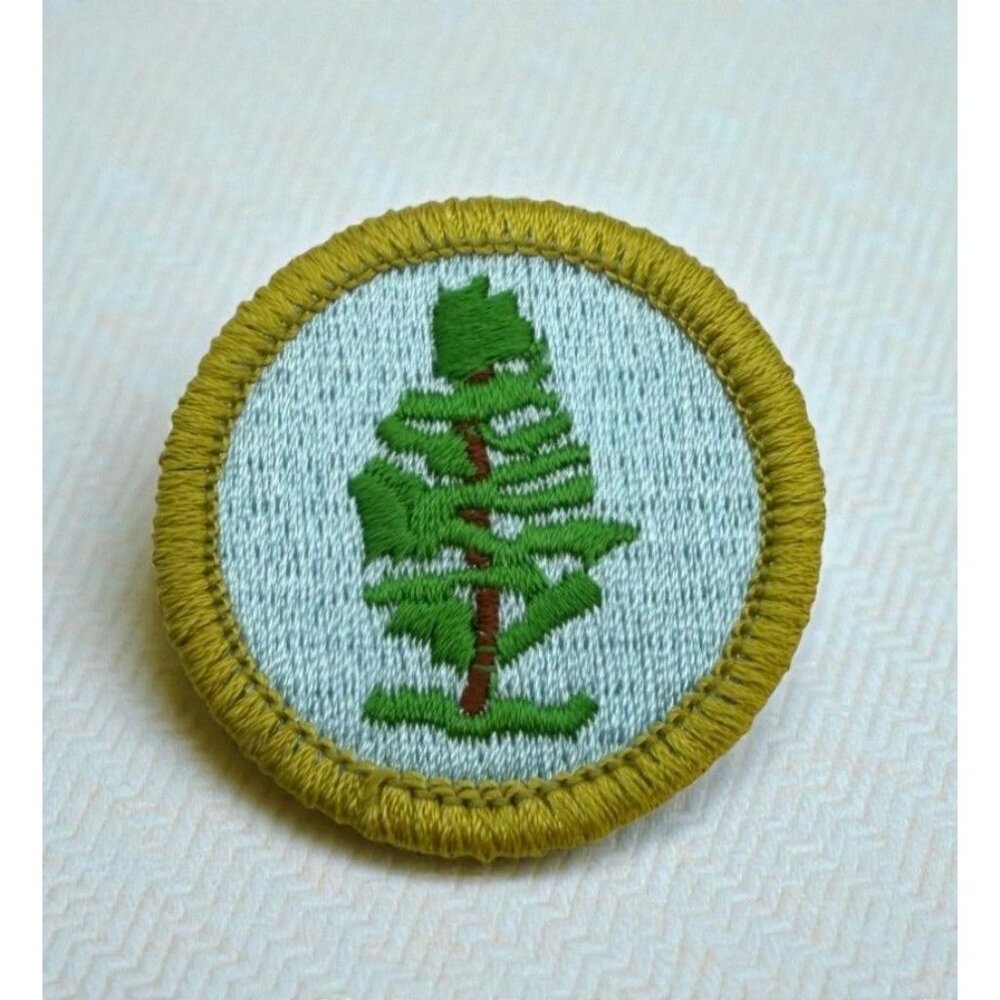 Boy Scouts Forestry Patch BSA Merit Badge Embroidered Tree Round